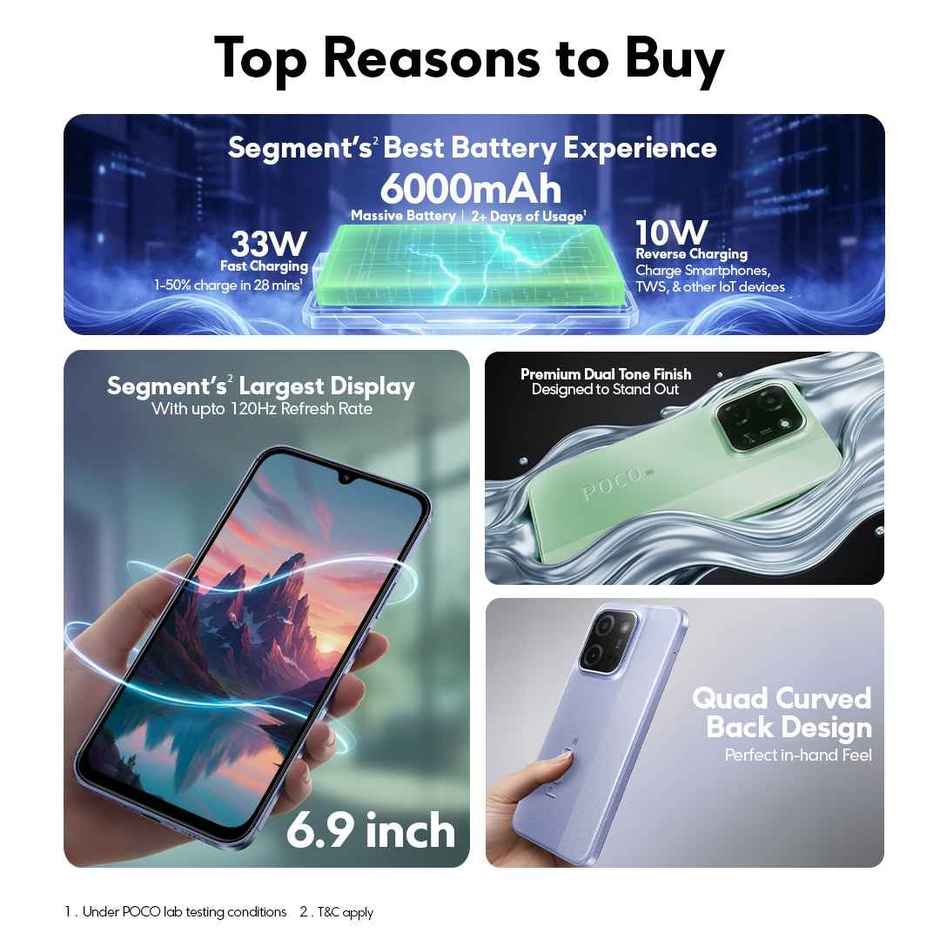 POCO C85 5G Power Black | 6GB RAM | 128GB ROM