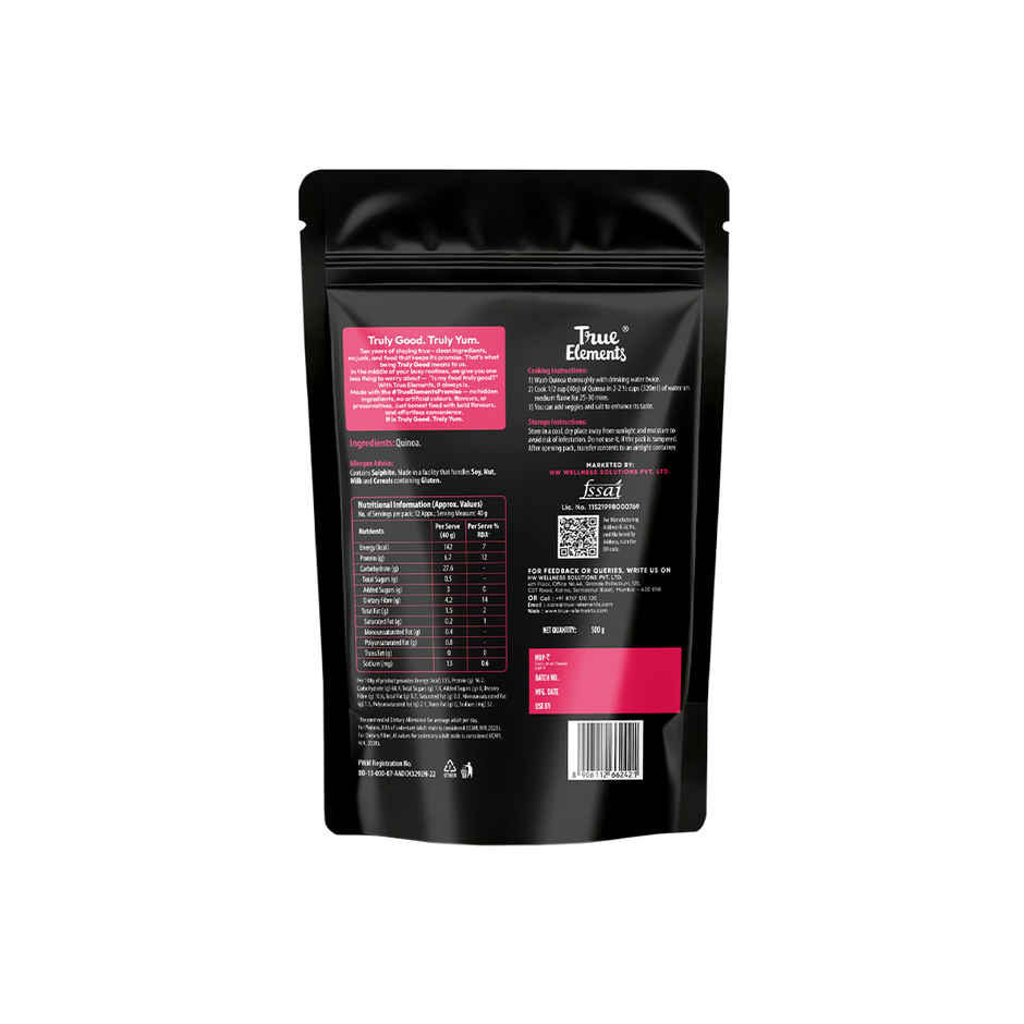 True Elements Wholegrain premium Quinoa | Gluten Free Quinoa Seeds | 6.7g Protein
