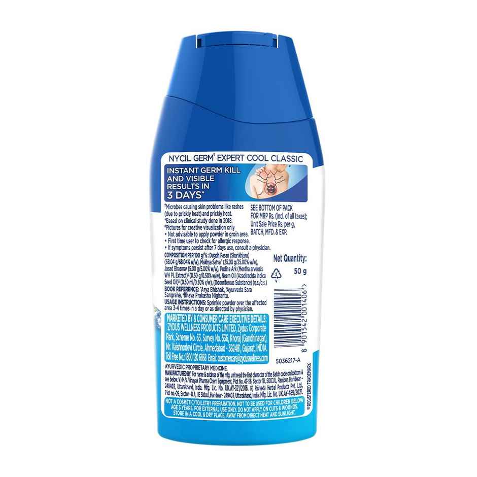 Nycil Germ Expert Cool Classic Prickly Heat and Cooling Powder - 50 g