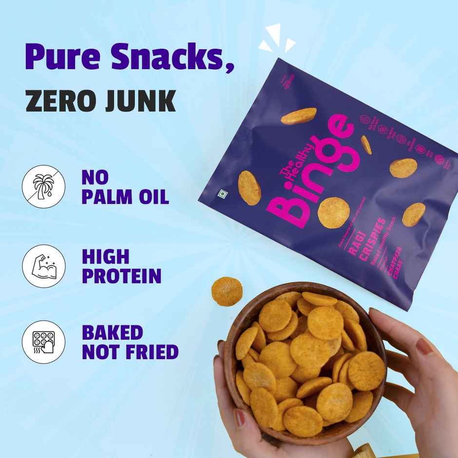The Healthy Binge Ragi Baked Chips Chatpata Chaat- High Protein & Fibre