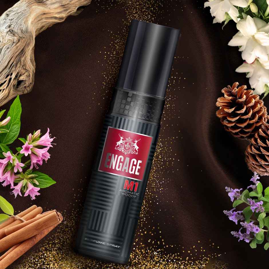 Engage M1 Perfume Spray for Men 120ml | Citrus & Woody | 24 hr Freshness | Long Lasting