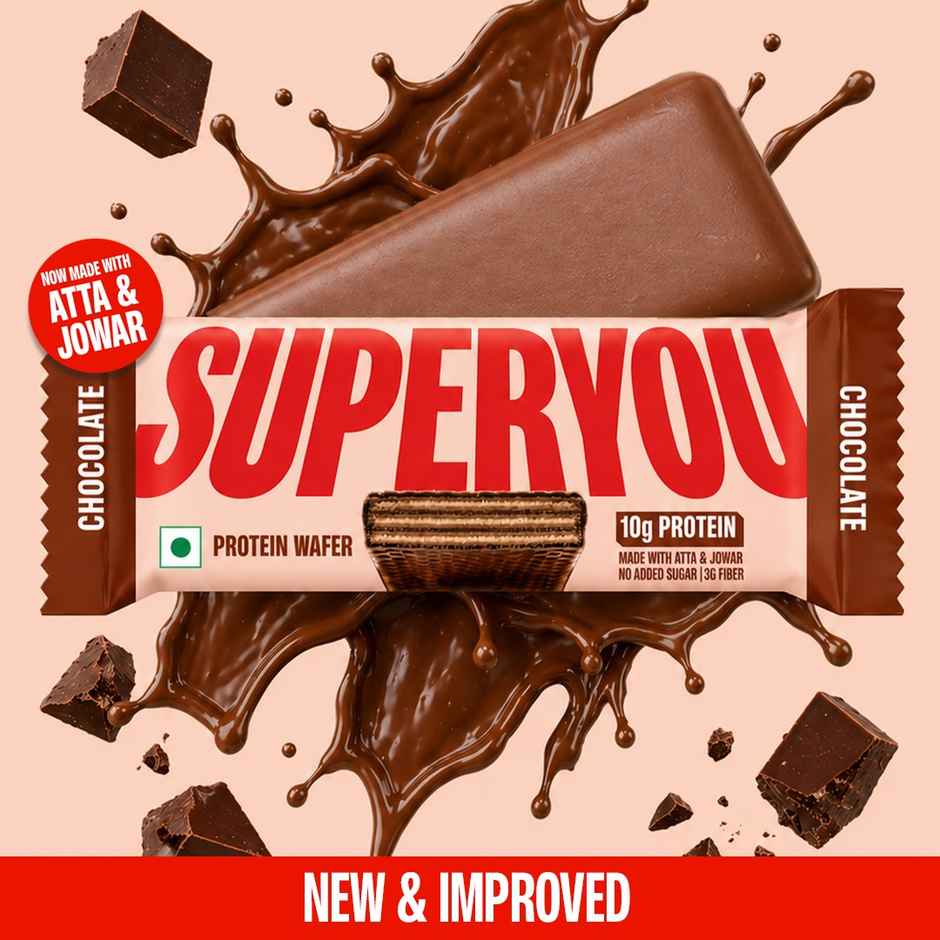 SuperYou 10g Protein Wafer Bar - Chocolate (Made with Atta & Jowar. No Added Sugar. No Trans Fat.)