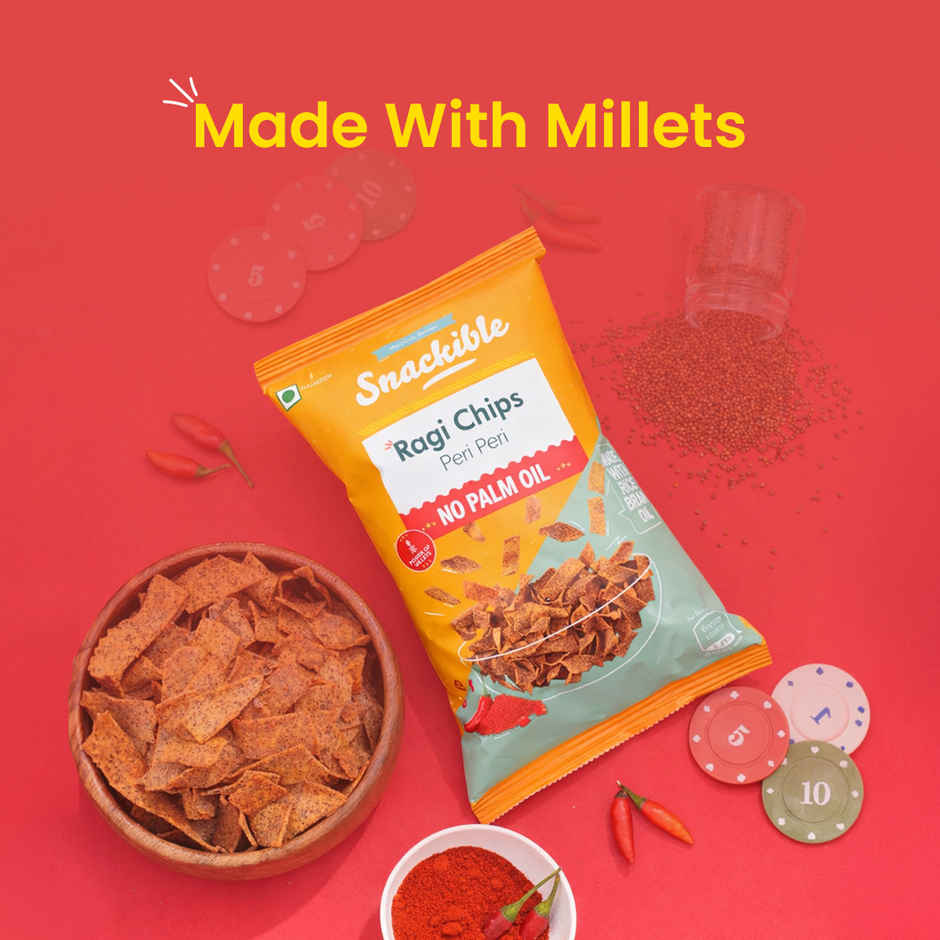 Snackible Peri Peri Ragi Chips - High Fibre, No Palm Oil