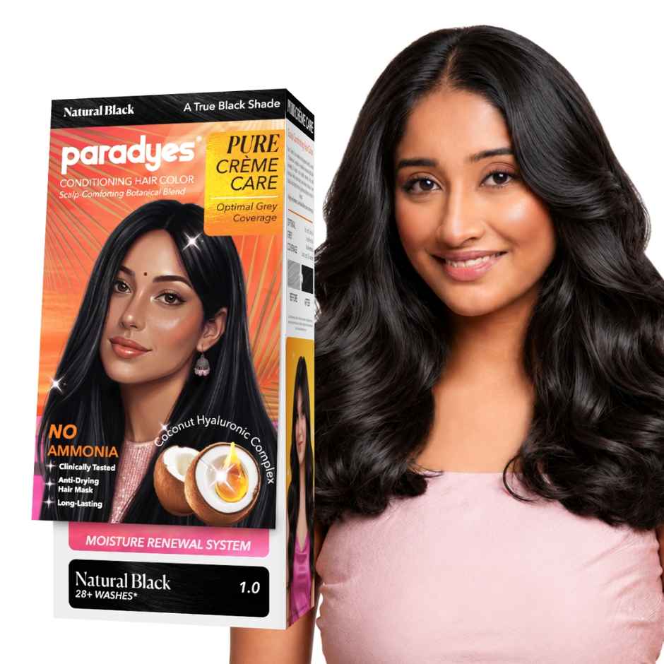 Paradyes Pure Creme Care No Ammonia Hair Color | Natural Black 1.0