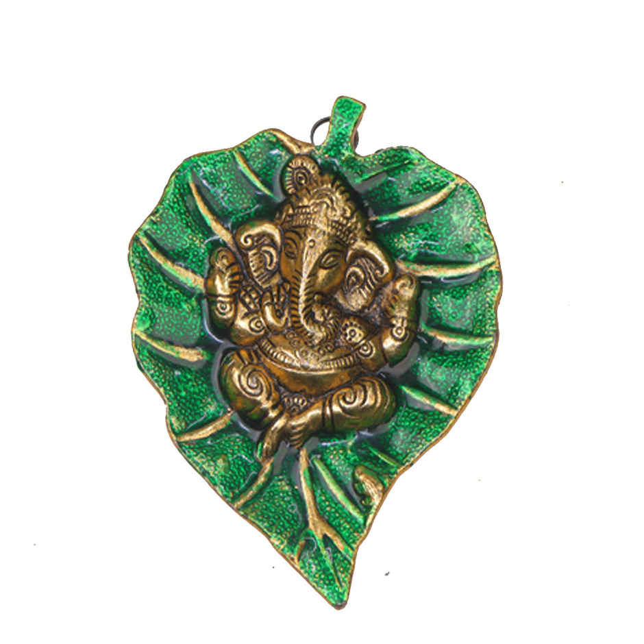 Ganesh Ji on Meenakari Leaf Wall Hanging | Devnidhi