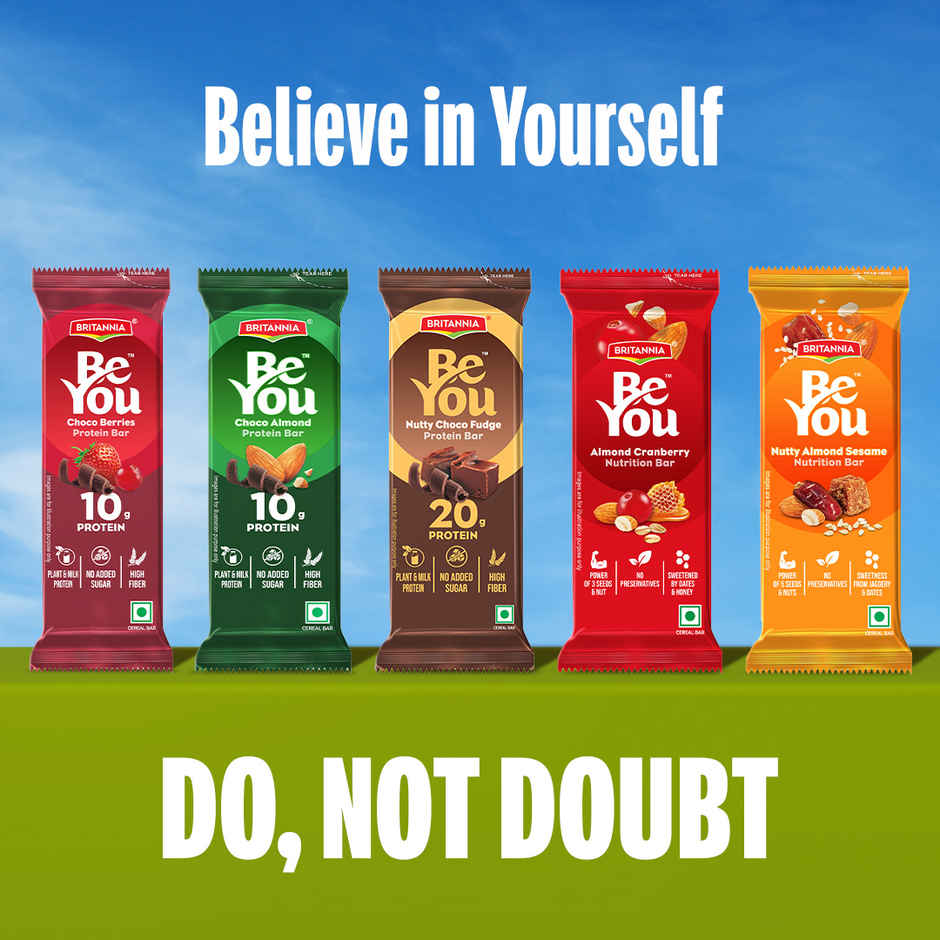 Britannia BeYou 10g Protein Bar Choco Berries| No Added Sugar| 10.8% Prebiotics| High Fibre