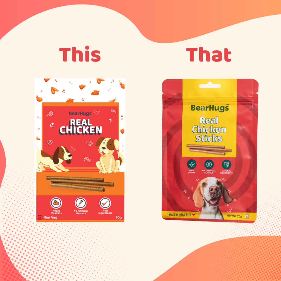 Bearhugs Real Chicken Sticks Dog Treat