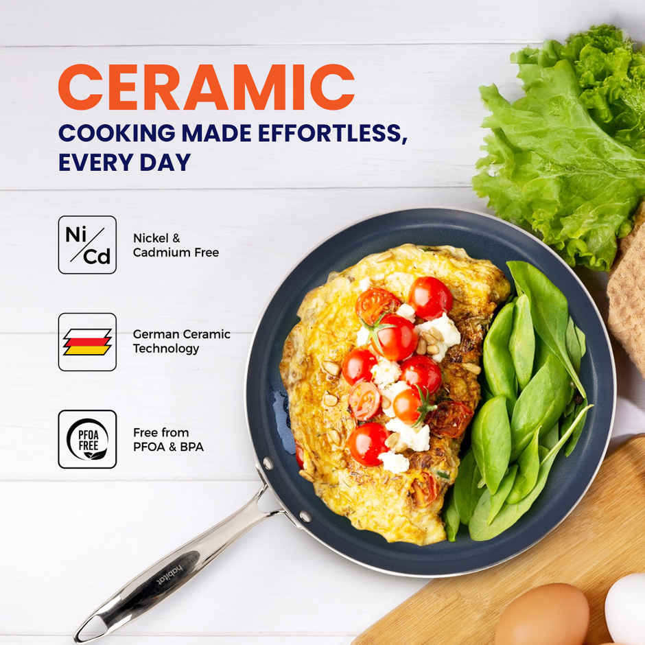 Habitat Ceramic Tawa With Ss Handle Xtreme Coating 28 Cm