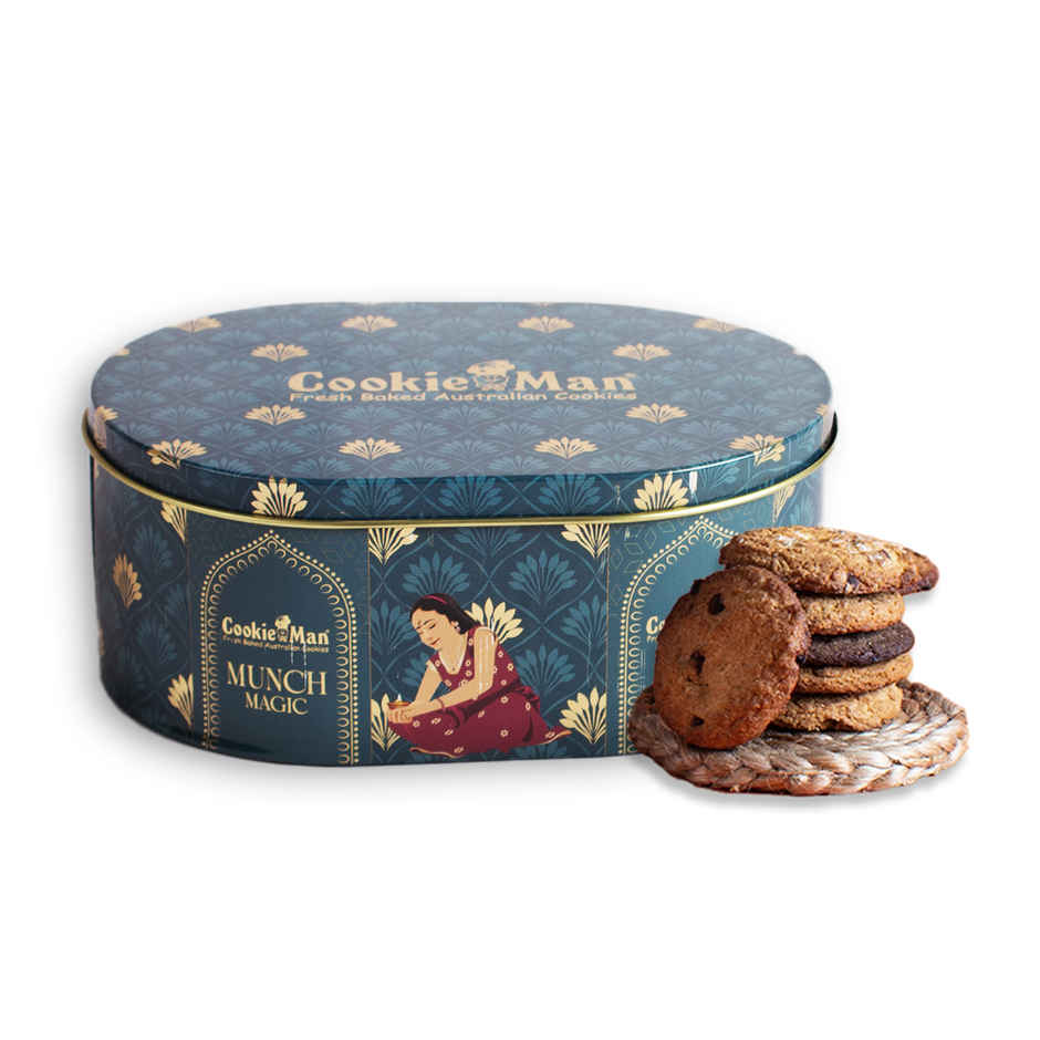 Cookie Man Premium Christmas Assorted Cookies and Biscuits Gift Tin Pack