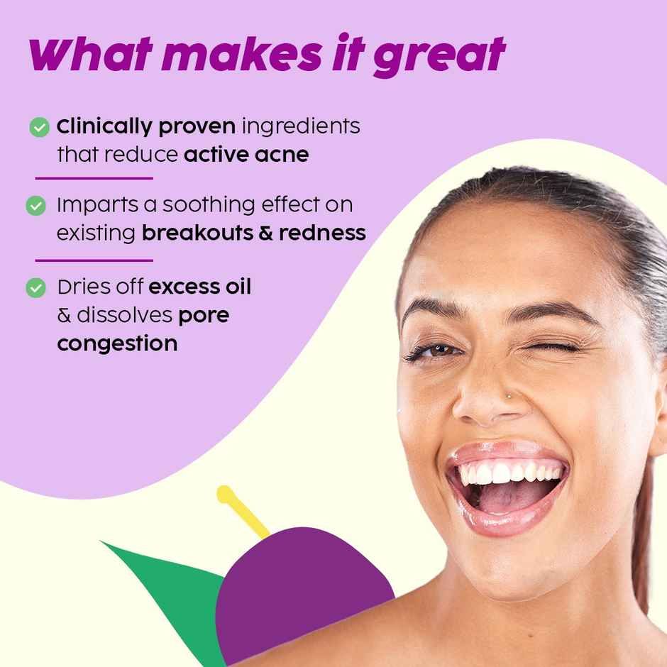 Plix The Plant Fix Jamun Salicylic Acid Cleanser Gel For Active Acne | For Oily - Acne Prone Skin