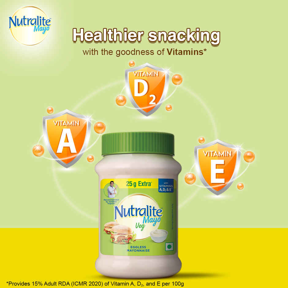 Nutralite Mayo Veg Eggless Mayonnaise | Extra 25g Free - 275 g