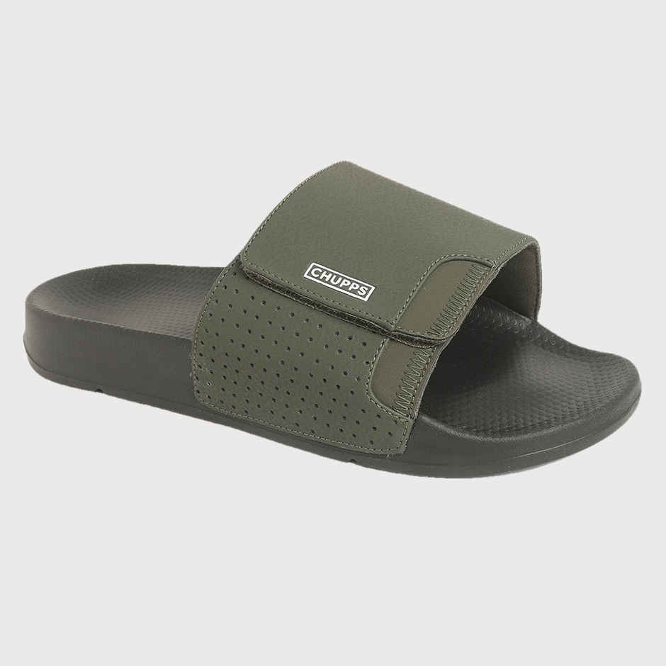 Chupps Solid Hues Black - Olive Men's | Casual Slider UK8