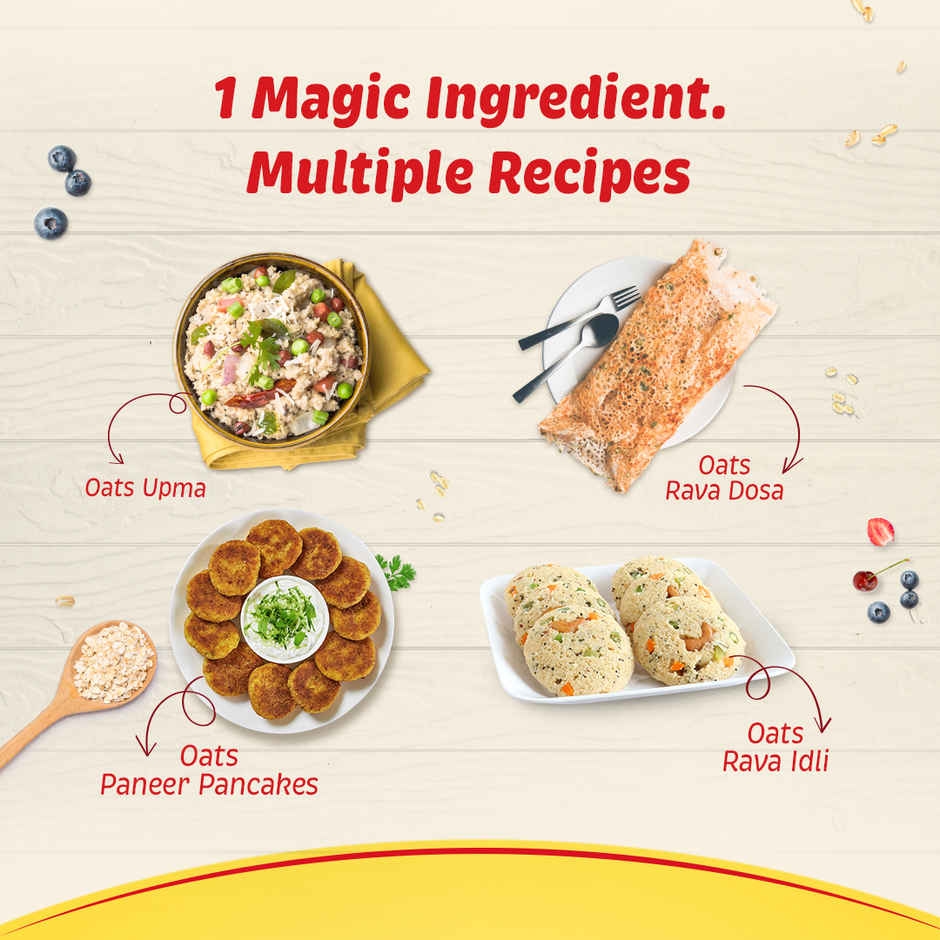 Saffola Oats, Instant Rolled Oats, Soft & Creamy Oats, Power of Protein, Iron & Fibre