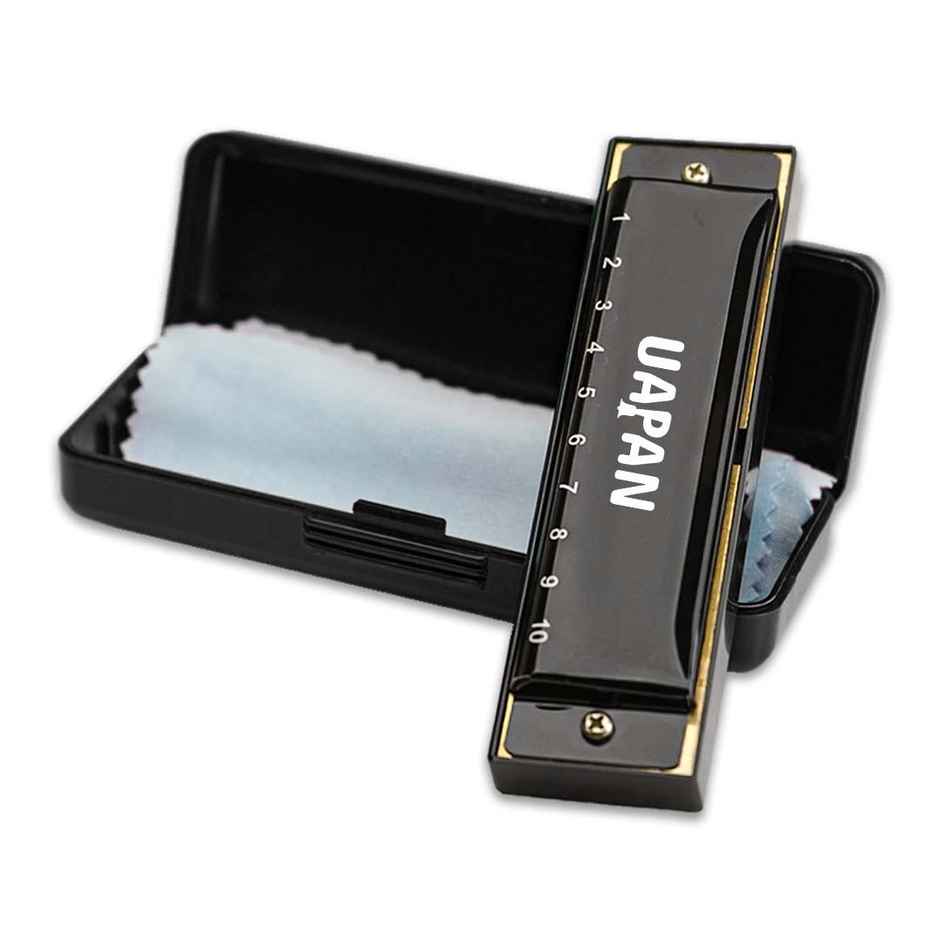 Uapan Mouth Organ Harmonica 10 Hole 20 Tones With Case