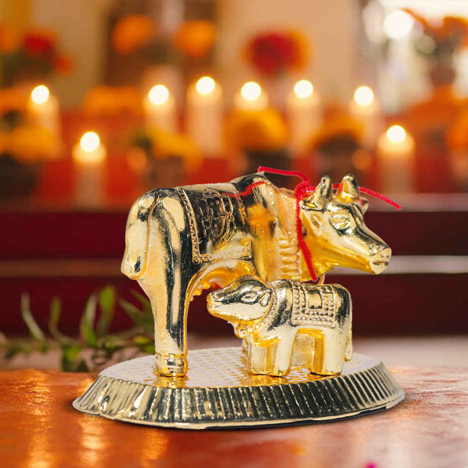 Devnidhii Kamdhenu Maa Gold Polish Idol Small Size Design 1