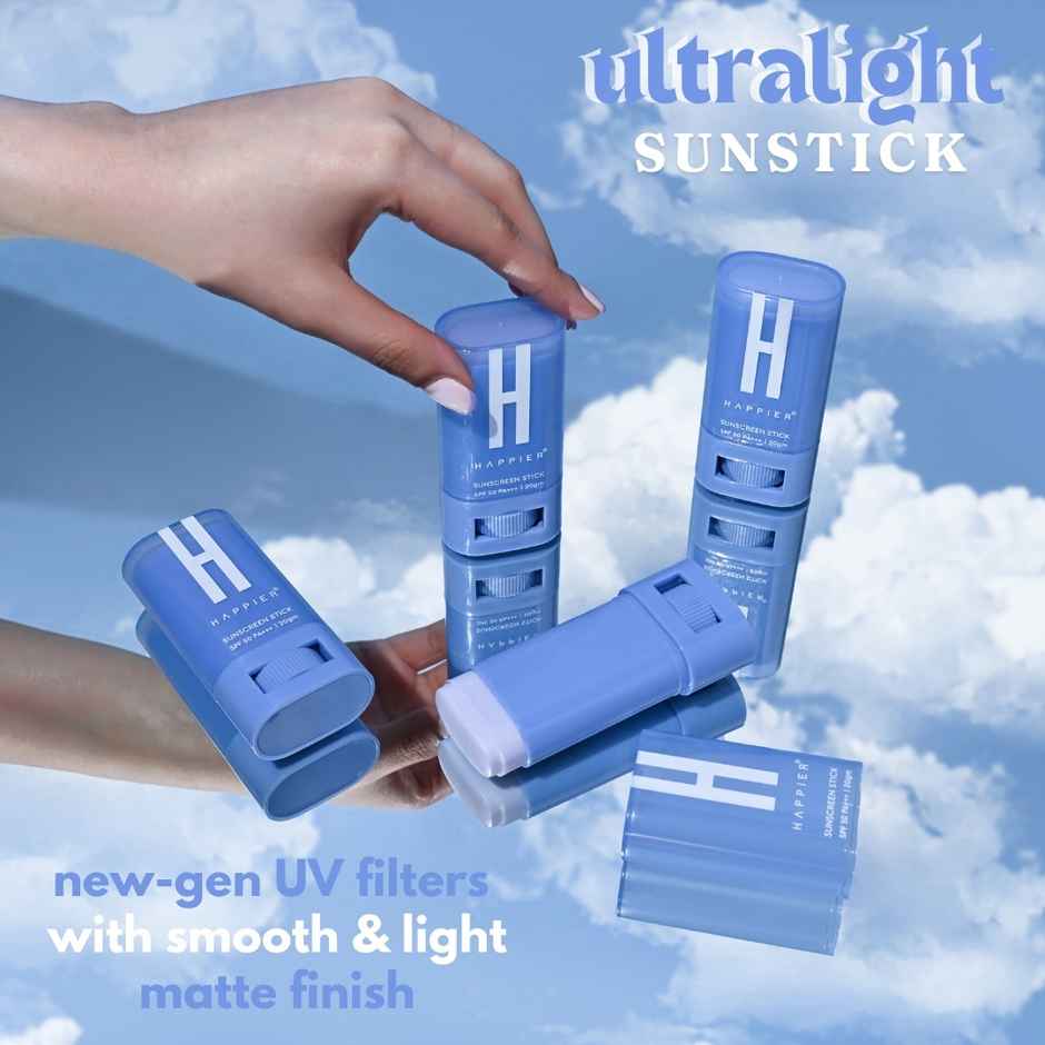 Happier Matte Sunstick SPF 50+ PA+++ With New Gen UV Filters | Cooling Sunscreen Stick