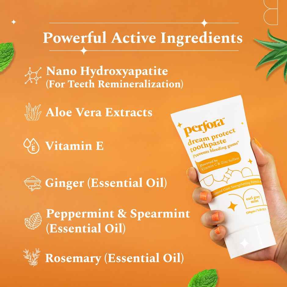 Perfora Dream Protect Earl Grey Toothpaste For Strong Gum Protection