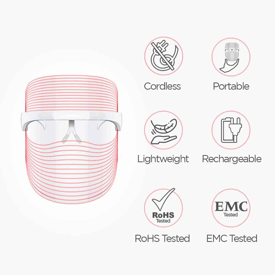 PROTOUCH 3 in 1 LED Face Mask | Anti Ageing & Anti Acne | Facial Glow Mask for Clean & Clear Skin