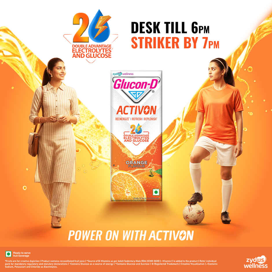 Glucon-D Activon Electrolyte Energy Drink | Orange Flavour