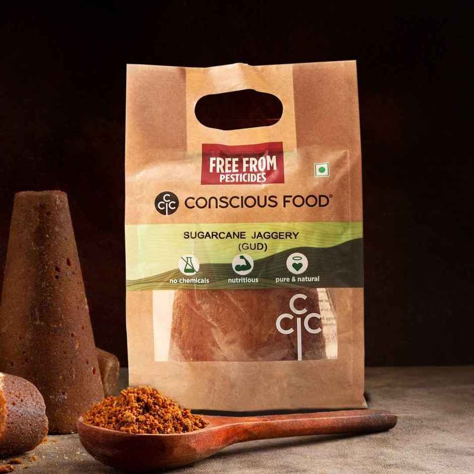 Conscious Food Sugarcane Jaggery | Gud | Natural