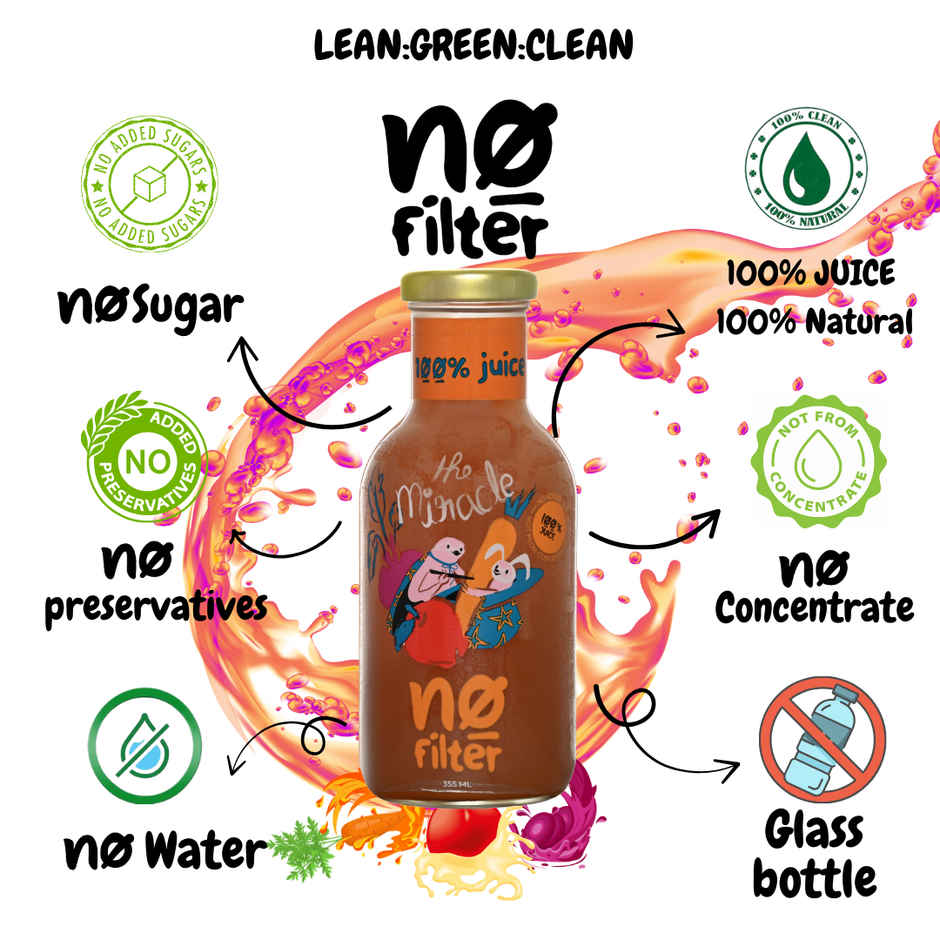 No filter Real Apple-Beetroot-Carrot Juice