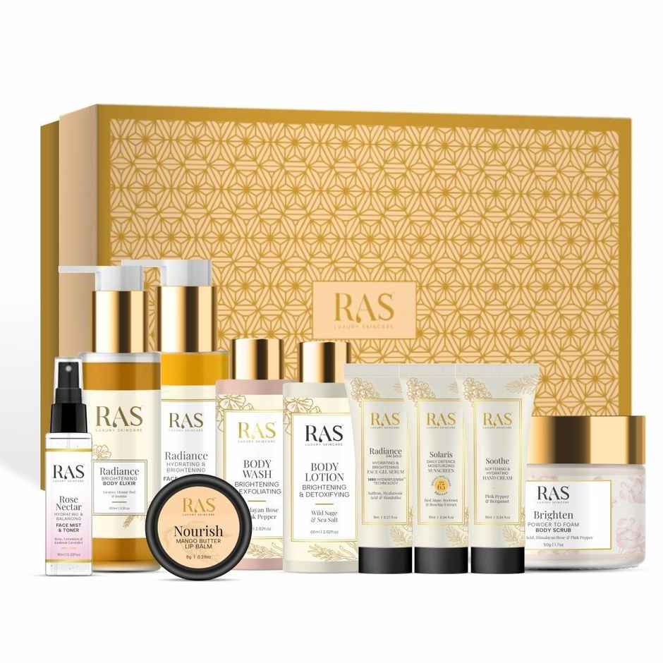 Ras Luxury Skincare Complete Beauty Essentials Gift Set | 10 pcs