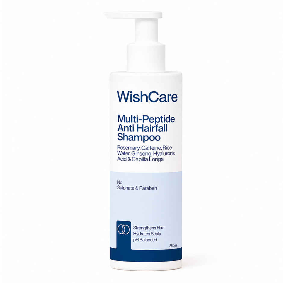 WishCare Multi Peptide Anti HairFall Shampoo | Reduces Hairfall | Rosemary, Rice Water & Caffeine