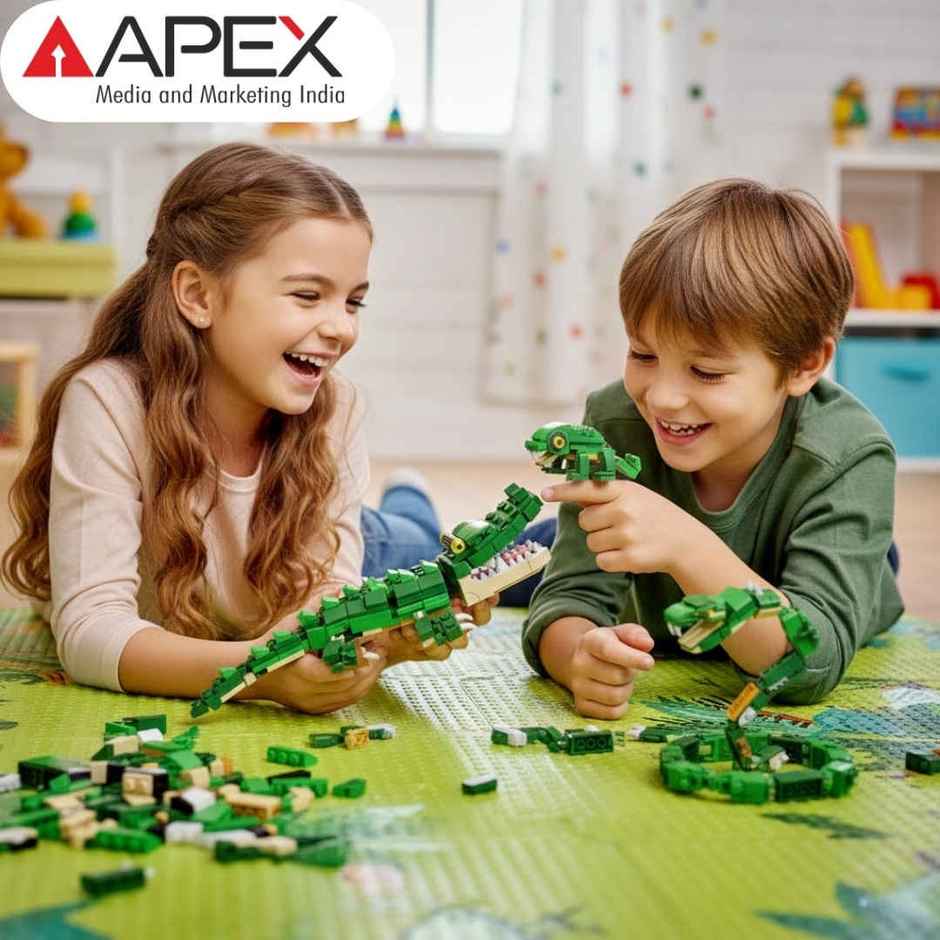 Apex Wild Animals Building Blocks 194 Pieces | Crocodile, Chameleon & Snake
