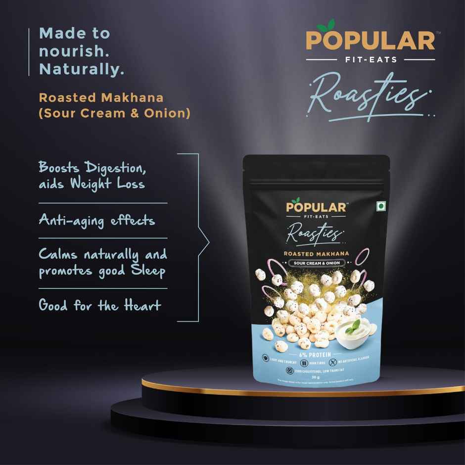 Popular Fit Eats Roasties Roasted Makhana Sour Cream & Onion