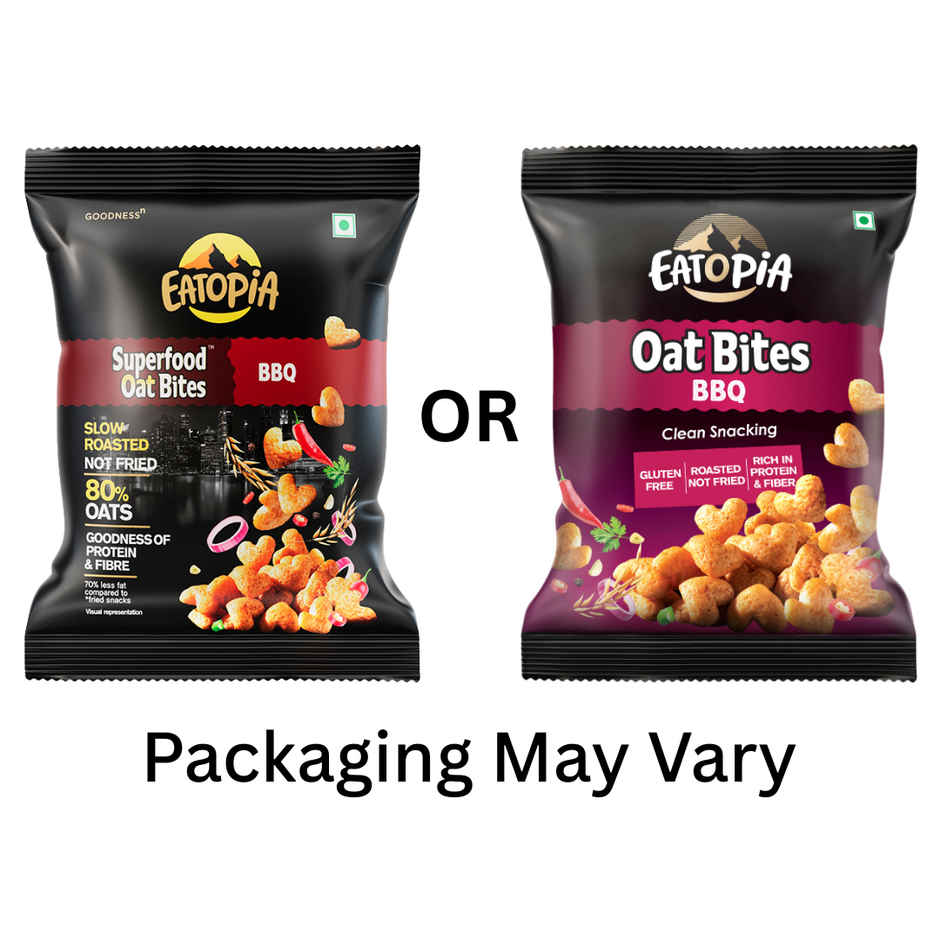 Eatopia Healthy Oat Bites BBQ | Not fried Puff Snacks ( No palm oil )