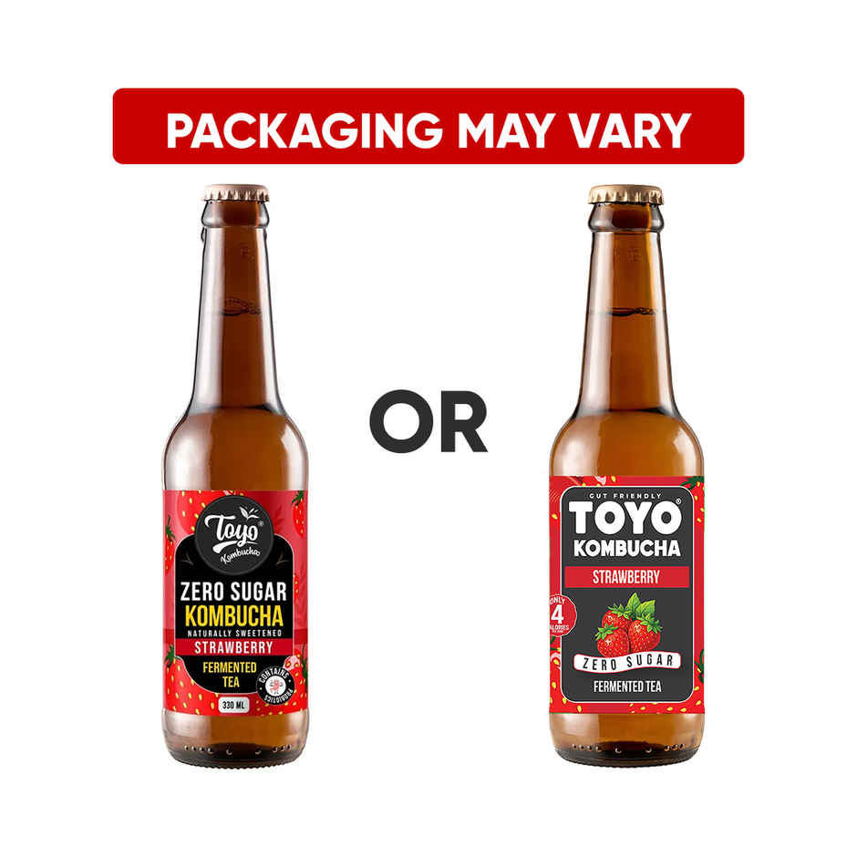 Toyo Kombucha Zero Sugar Strawberry | Non-Alcoholic Kombucha