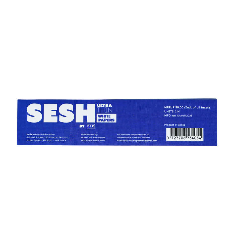 Sesh White Natural Rolling Paper KSS - 32 Leaves/Pack