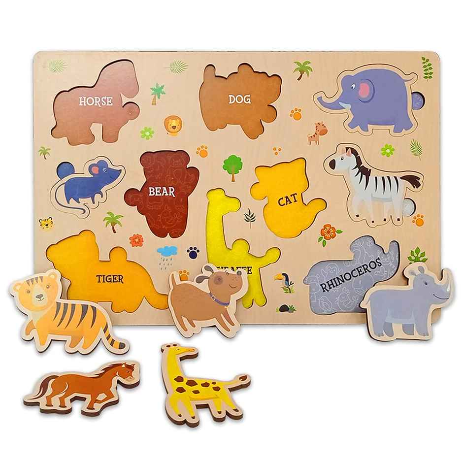 Webby Animal Educational Wooden Puzzle for Kids
