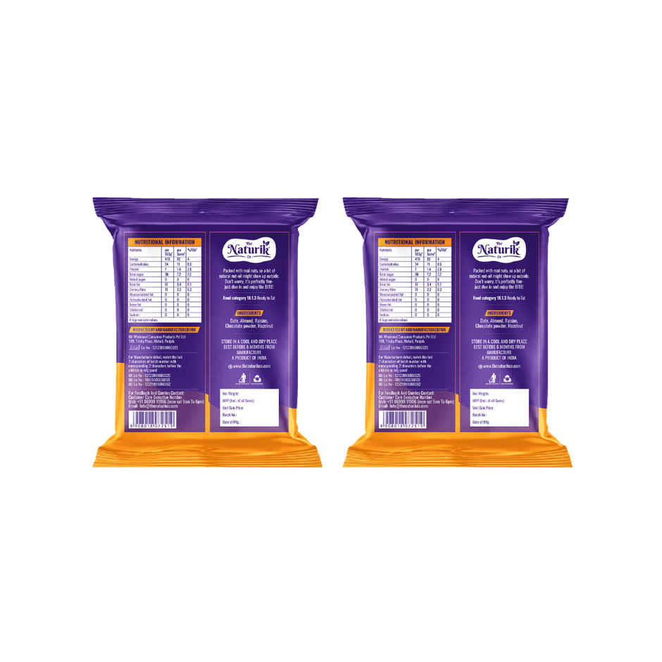 The Naturik Co Hazelnut Date Almond Bites | No Added Sugar | Healthy Energy Snack