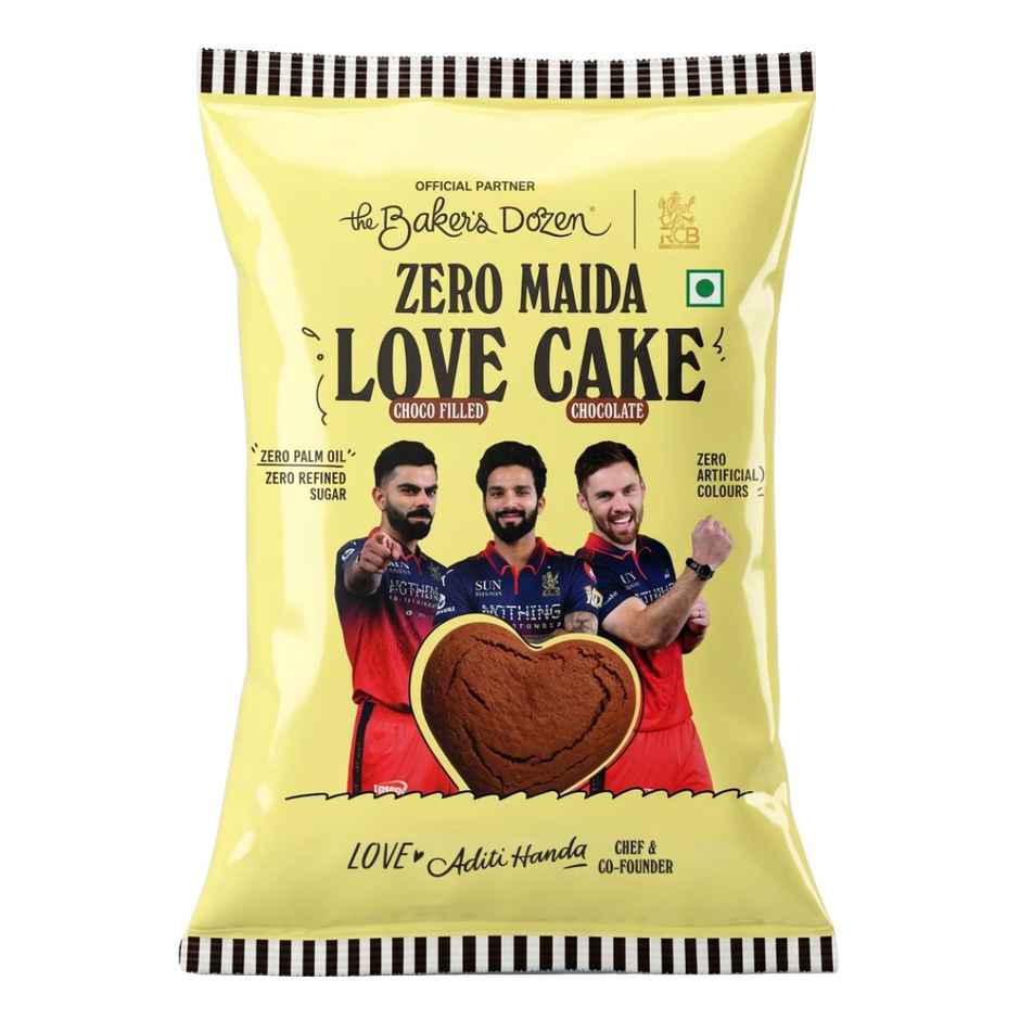 The Baker's Dozen Zero Maida Love Cake - Chocolate | Veg/Eggless Cake | Chocolate Cake | Heart cake