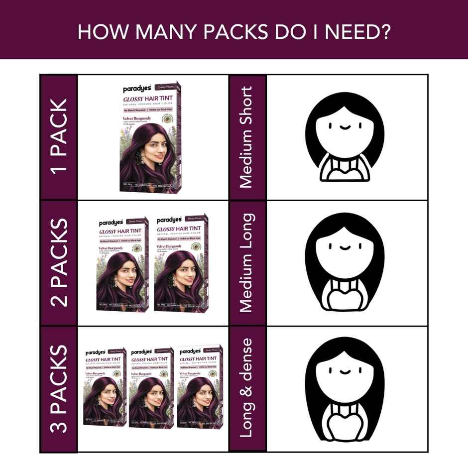 Paradyes Glossy Hair Tint Natural Hair Color - Velvet Burgundy