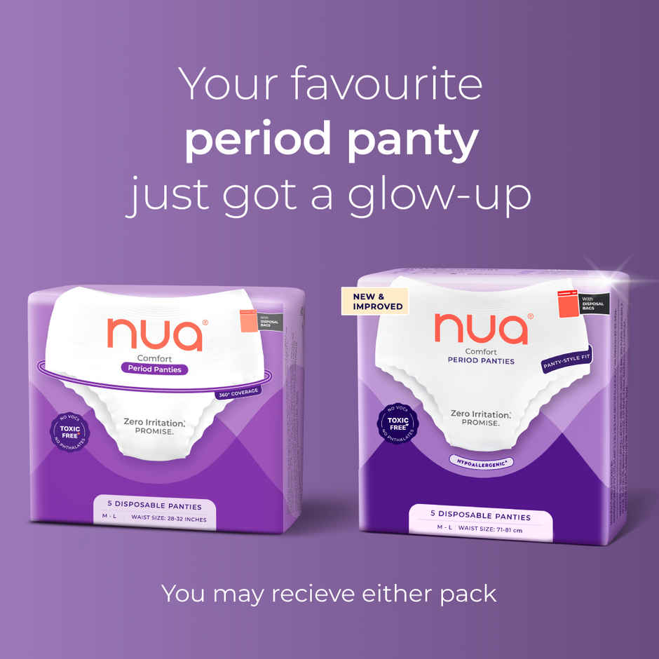 Nua Comfort Disposable Period Panties M-L | Ultra-Absorbent | Pack of 5 Panties