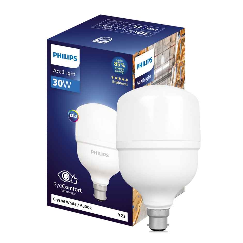 Philips Acebright 30 W Led Bulb (Crystal White) | B22 Base Holder