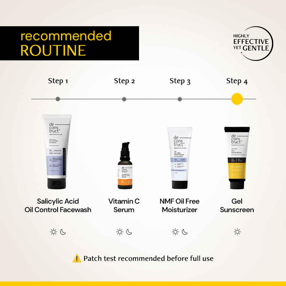 Deconstruct Gel Sunscreen SPF 55+ PA+++ | No White Cast, Lightweight, Non-greasy