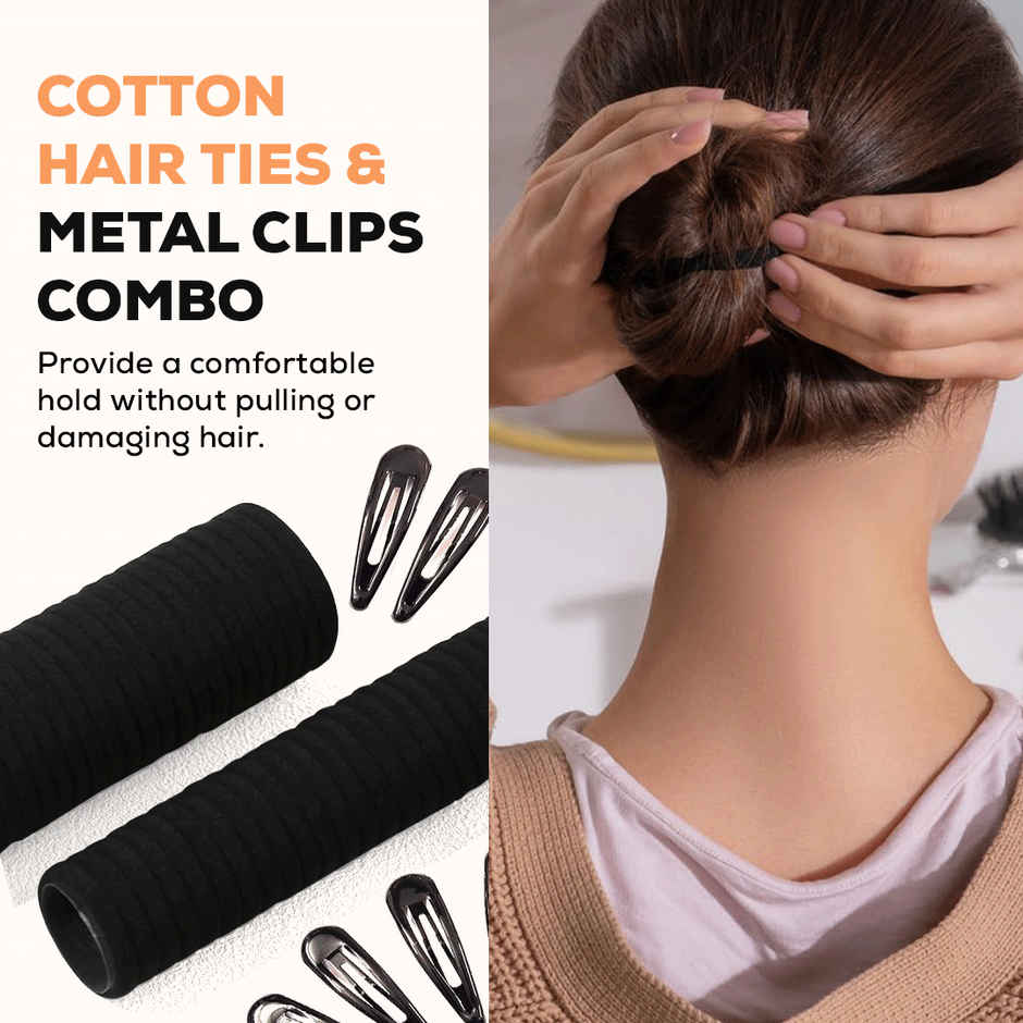 Multibirte Hair Rubber Bands and Tic Tac Hair Clips | Elastic Scrunchie Hair set