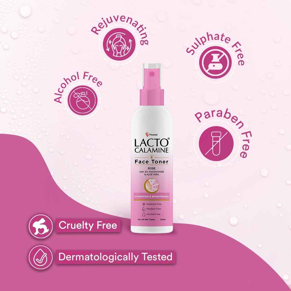 Lacto Calamine Rose Water Toner For Glowing Skin Gulab Jal Face Toner