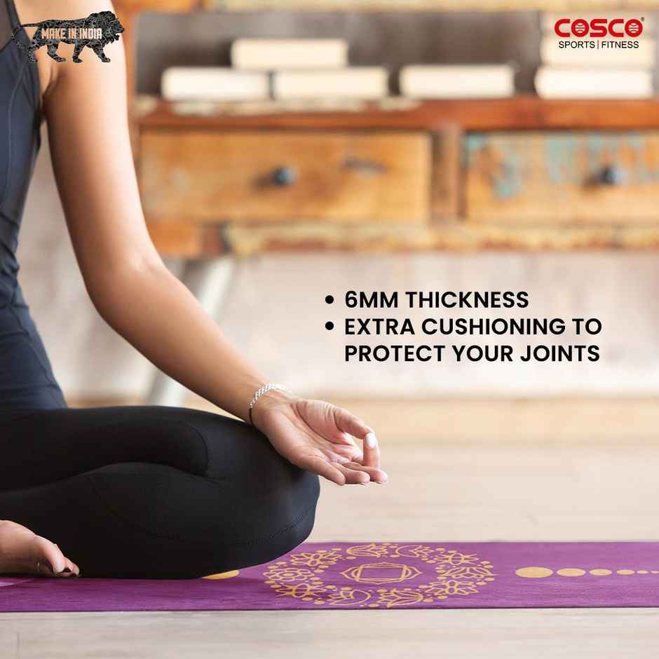 Cosco 8 Mm Yoga Mat Pro, Tpe Material, Dual Colour With Carry Bag