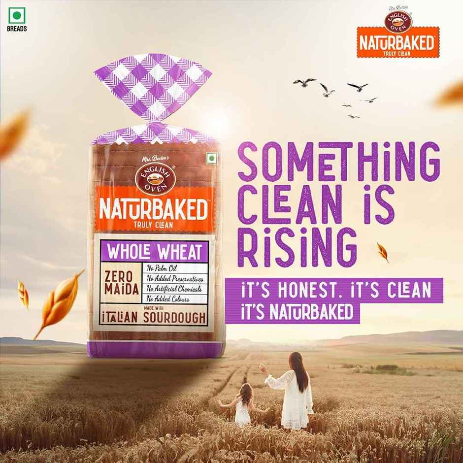 Naturbaked Zero Maida Whole Wheat Bread | No Added Preservatives | Clean Label