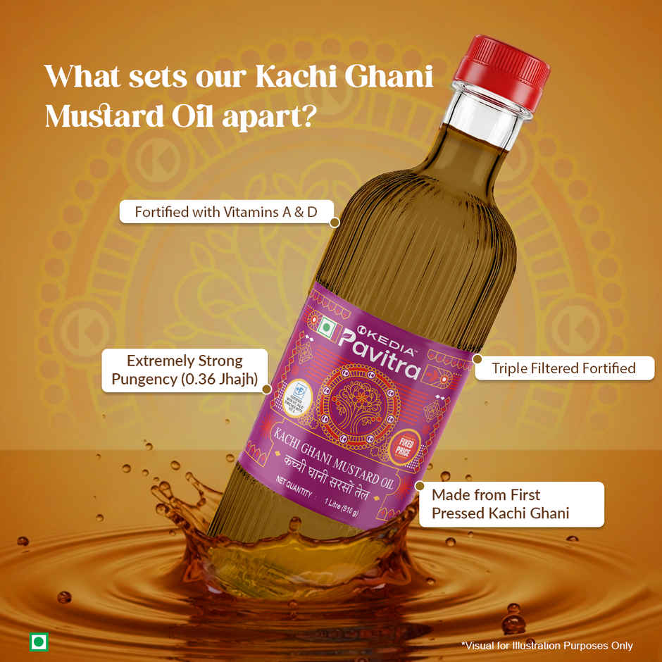 Kedia Pavitra Musturd Oil | Cold Pressed | Unrefined & Healthy Cooking Oil