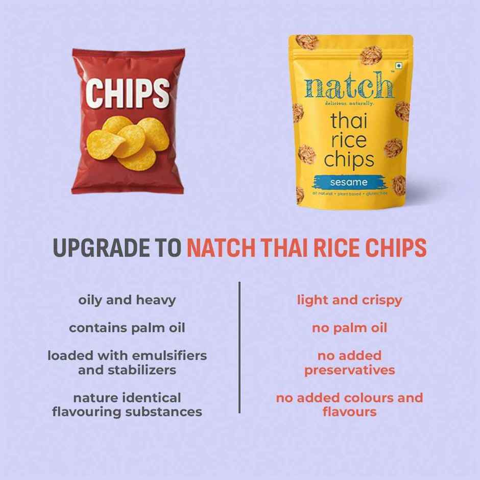 Natch Sesame Thai Rice Chips | No Palm Oil | Healthy Snacks