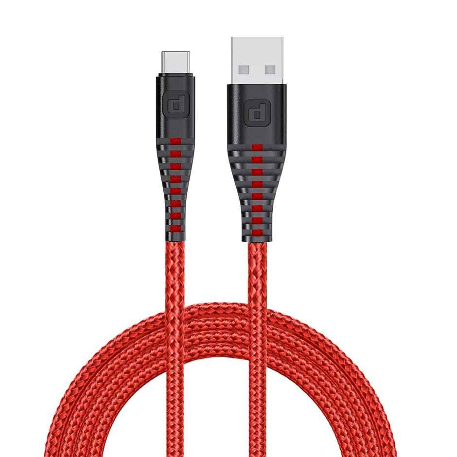 Dubstep Blaze Ultra 30W 3.5A Fast Charging Usb A To Type C Cable (Red)