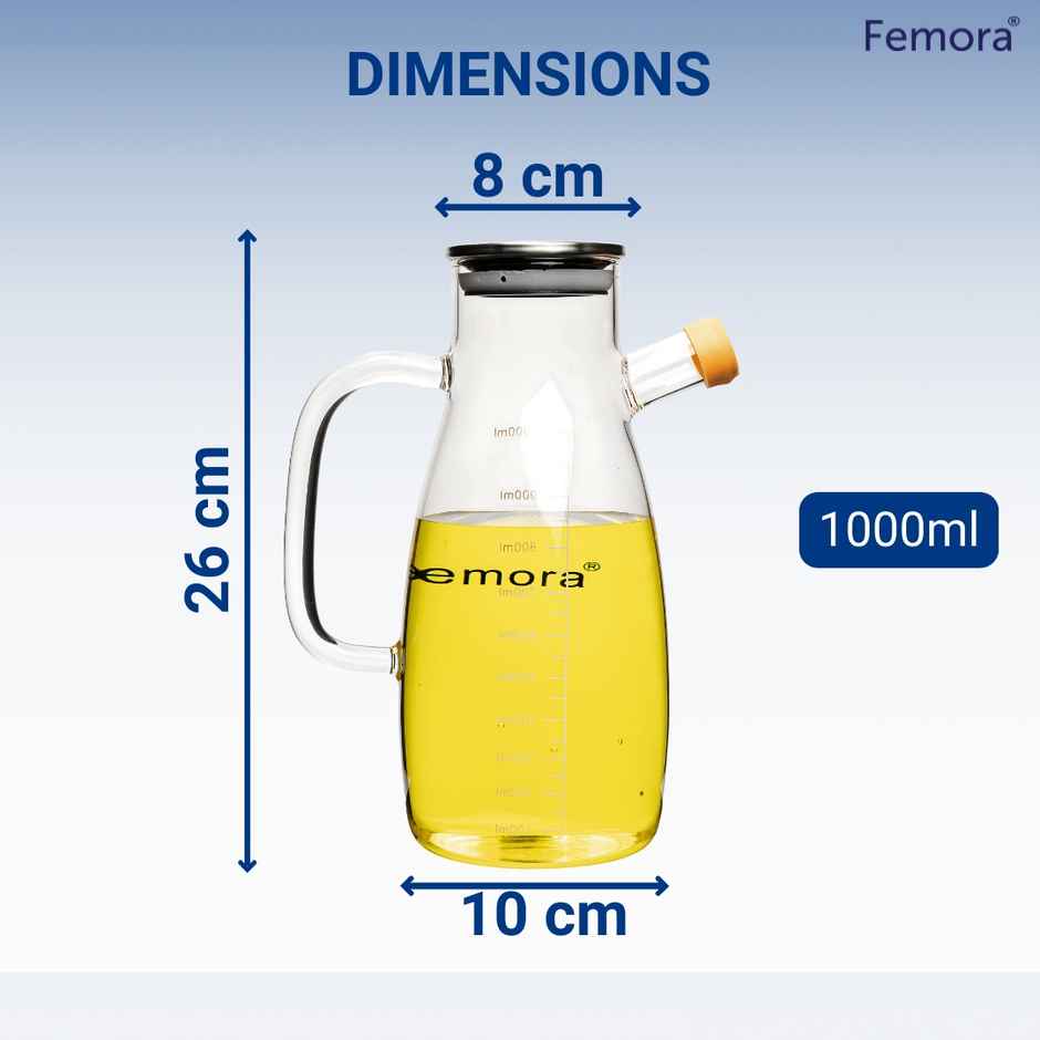 Femora Big Oil Bottle 1 L Borosilicate Glass
