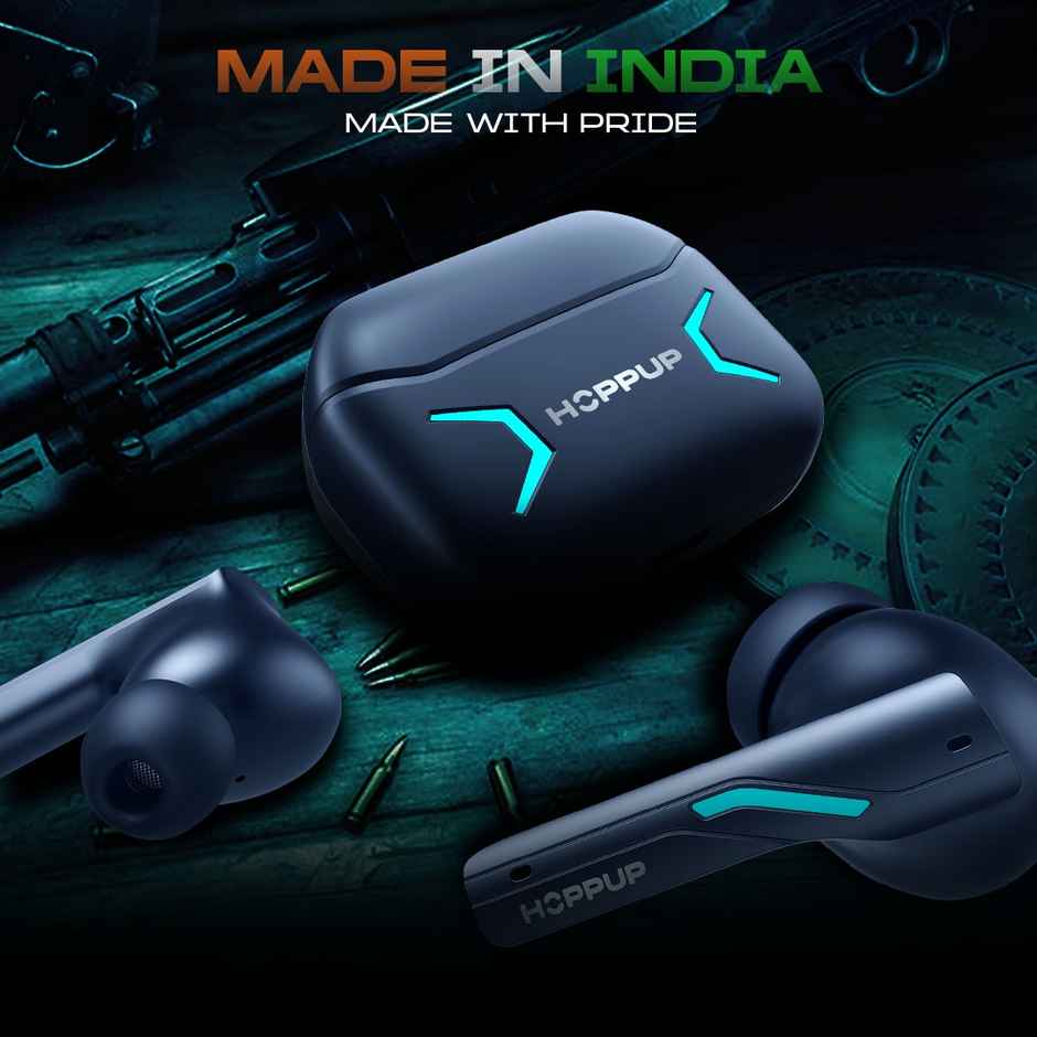 Hoppup Xo1 Blue Gaming Earbuds With 50H Playtime
