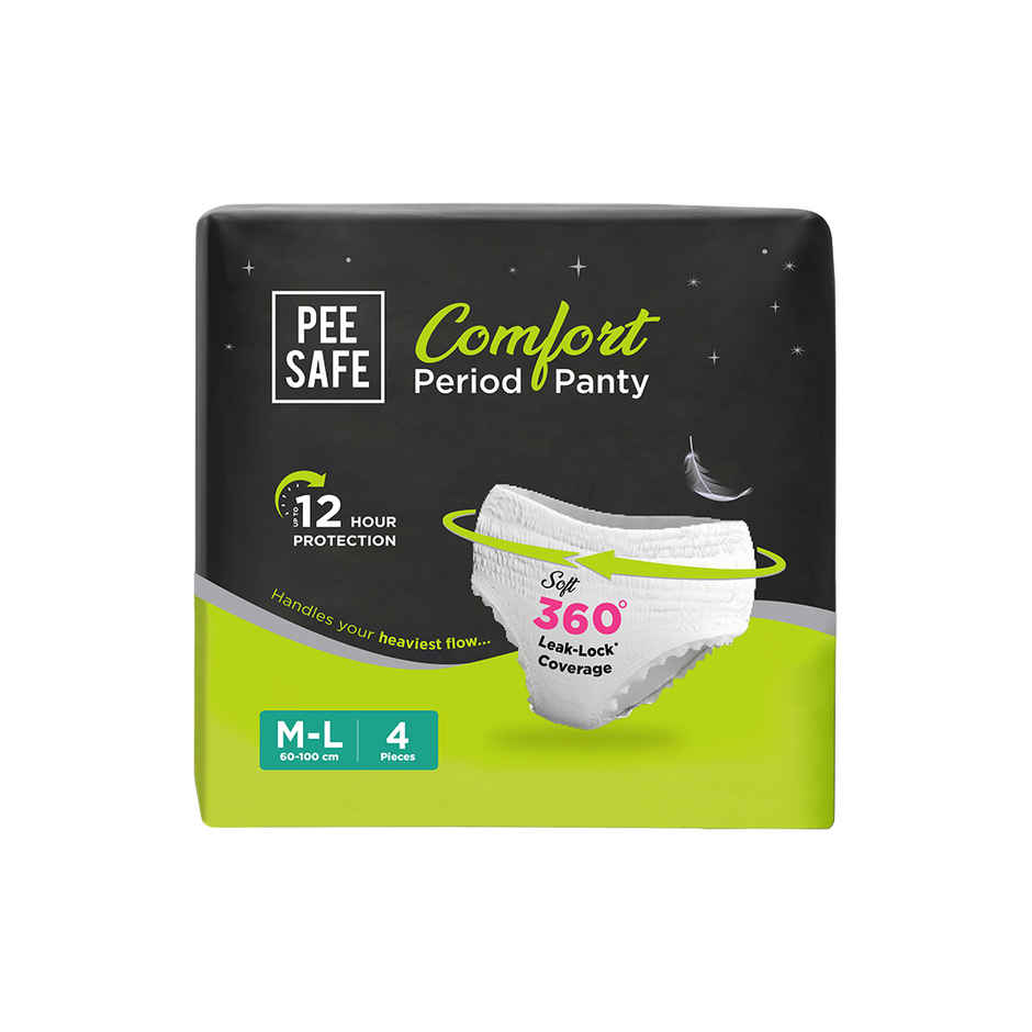 Pee Safe Disposable Leak-Proof Period Panty|Seamless & Comfortable for Day & Night Protection (M-L) Combo