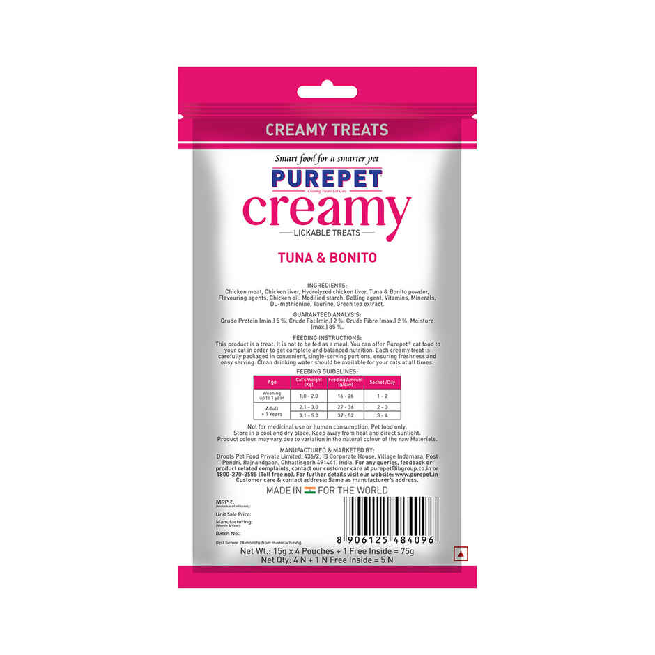 Purepet Tuna & Bonito Creamy Lickable Cat Treats